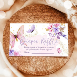 Butterfly Diaper Raffle Biljett Baby Shower Blommi Tilläggskort