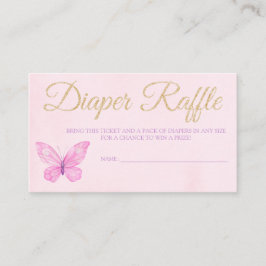 Butterfly Diaper Raffle Biljett för Baby Shower Tilläggskort