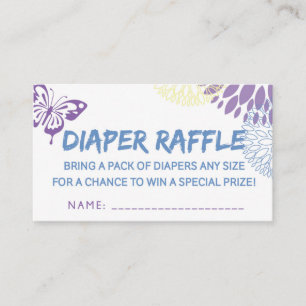 Butterfly Diaper Raffle Biljett Tilläggskort