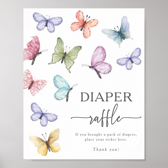 Butterfly Diaper Raffle Poster (Framsidan)