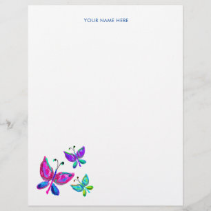Butterfly Doodles Bright Colorful Butterfly Brevhuvud