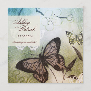 Butterfly Dream Bröllop Inbjudningar