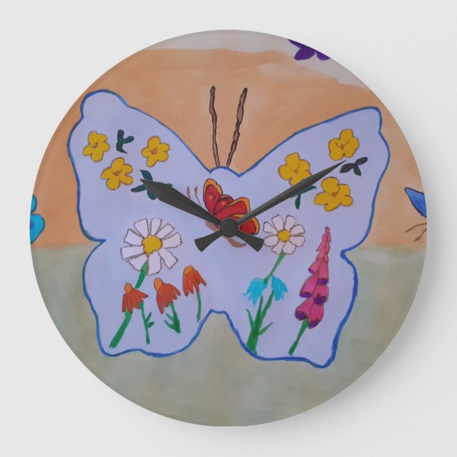 Butterfly Dreaming Clock Stor Klocka (Framsida)