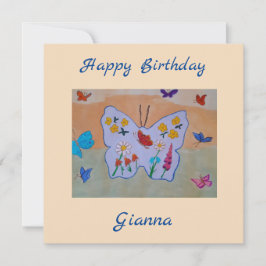 Butterfly Dreaming Flat Birthday Card Kort