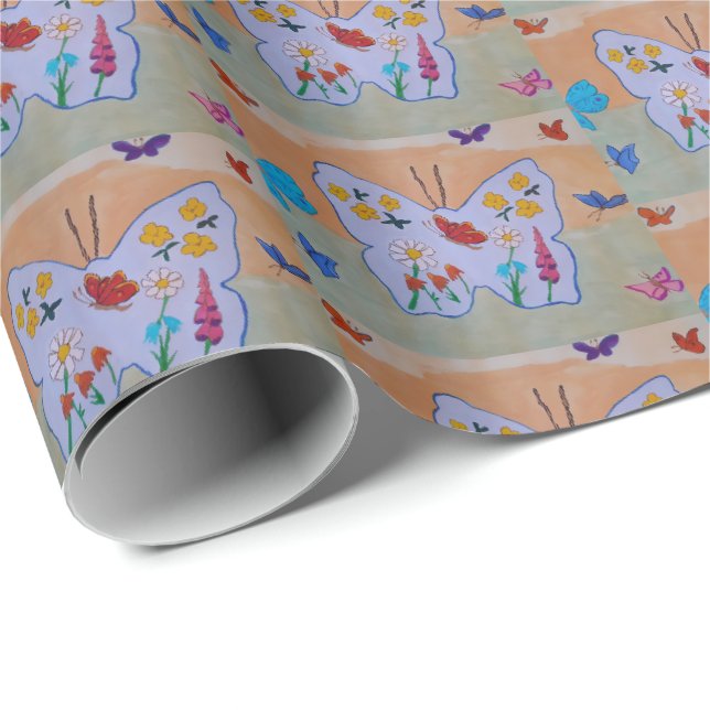 Butterfly Dreaming Presentpapper (Rullad Hörn)