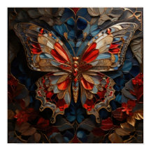 Butterfly Dreams - 3D Digital Art Poster
