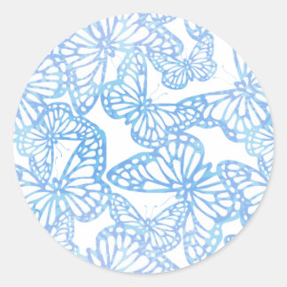 Butterfly Dreams (blå) Runt Klistermärke