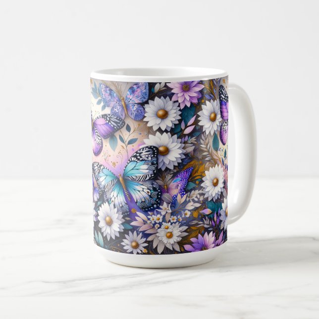 Butterfly Dreams Blommigt Kaffemugg (Framsida höger)