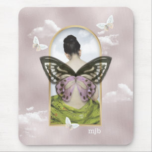 Butterfly Dreams Fantasy Collage with Monogram Musmatta