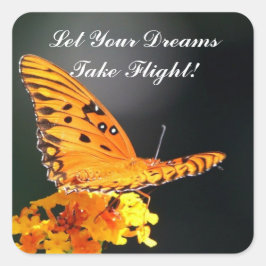 Butterfly "Dreams"-fästare Fyrkantigt Klistermärke