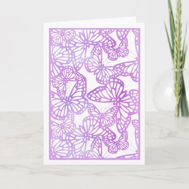 Butterfly Dreams (Lavender) Blank Kort (Framsida)