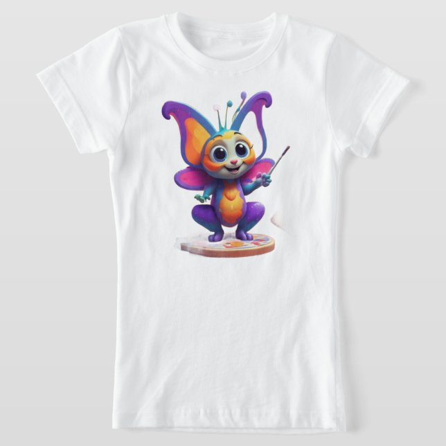 "Butterfly Dreams & Penguin Smiles" T Shirt (Laydown)
