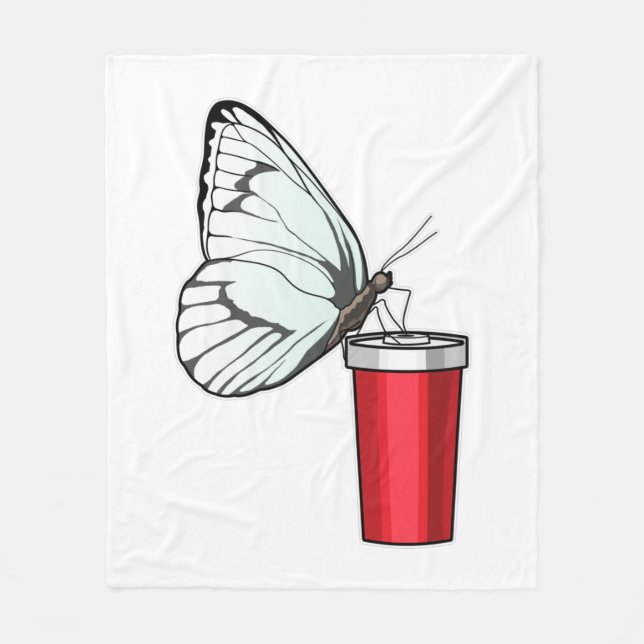 Butterfly Drinking mugg Fleecefilt (Framsidan)