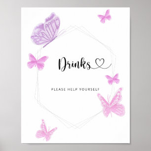 Butterfly Drinks hjälper dig själv Poster