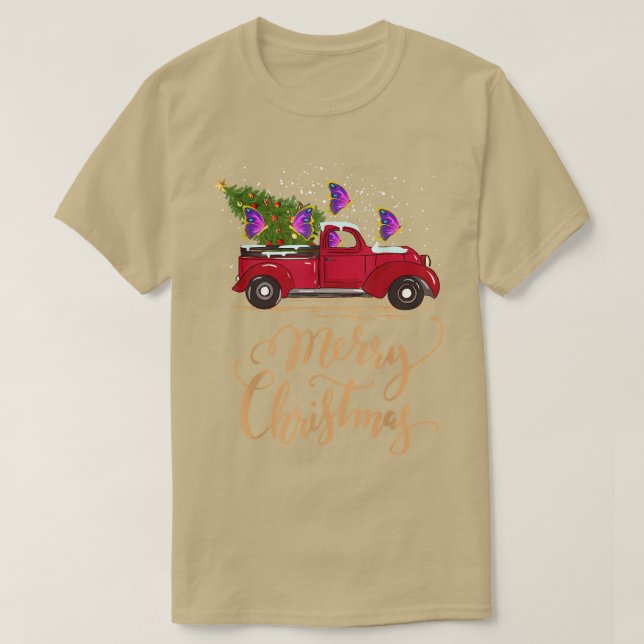 Butterfly Driving Julgran Lastbil Butterfly C T Shirt (Design framsida)