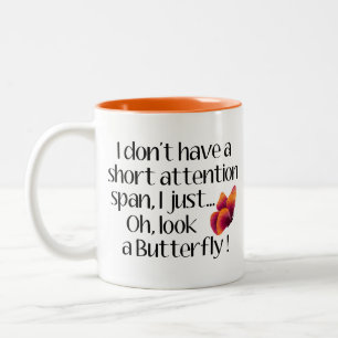 Butterfly-effekt, Kort Attention Span Butterfly Två-Tonad Mugg