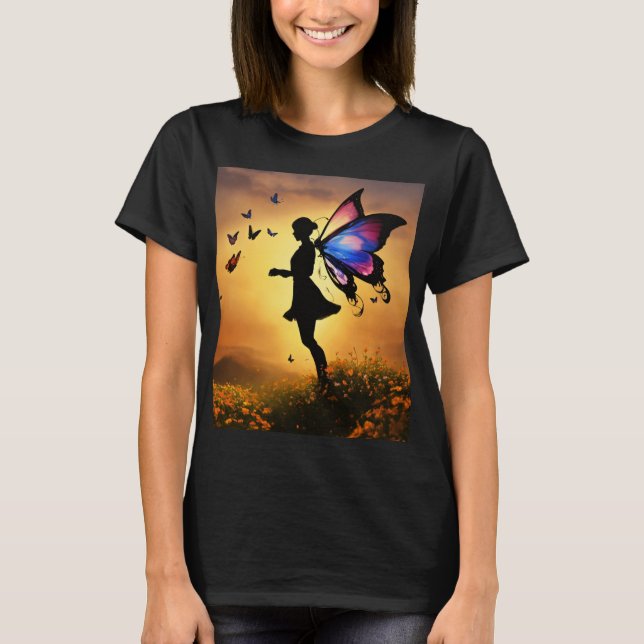 Butterfly Elegance - Artistic Graphic T-Shirt (Framsida)