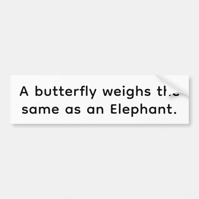 Butterfly Elephant Weigh Same Hankamer Artjunkhaus Bildekal (Framsidan)