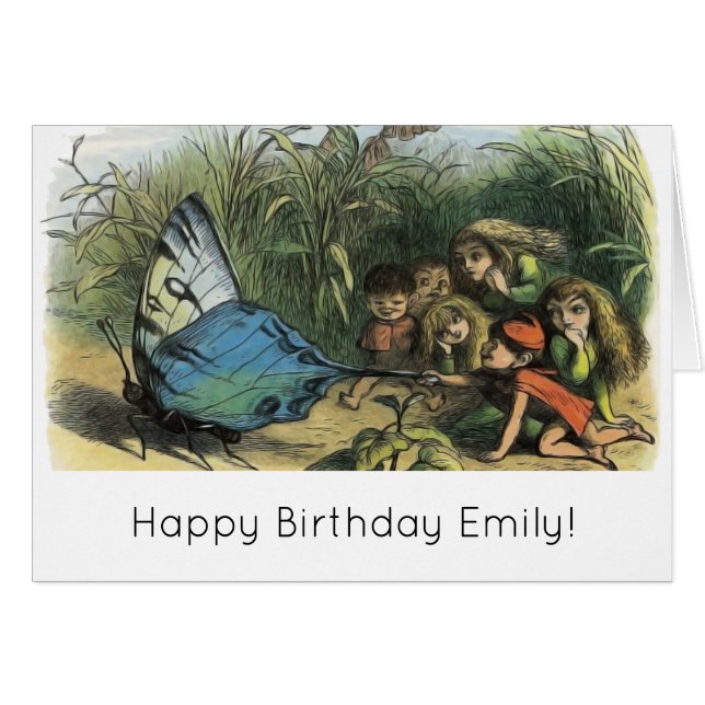 Butterfly Elf Artwork Cute Elves Butterflies Hälsningskort (Framsidan Horizontal)