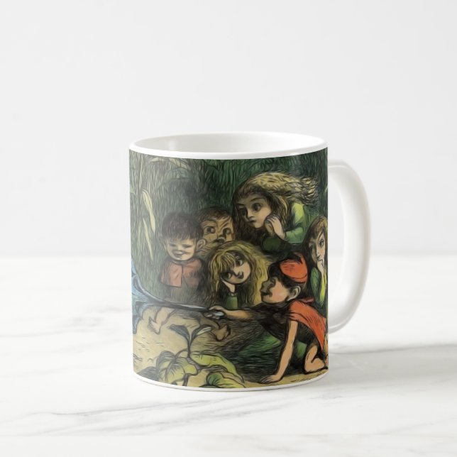 Butterfly Elf Artwork Cute Elves Butterflies Kaffemugg (Framsida höger)