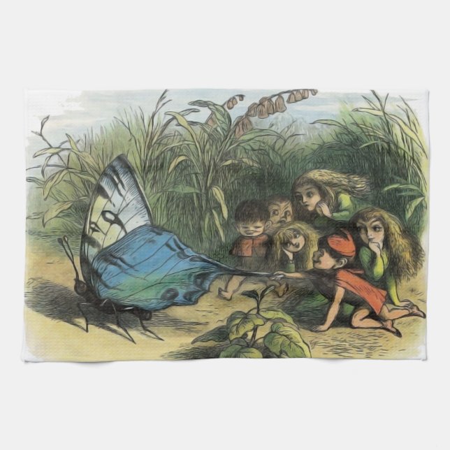 Butterfly Elf Artwork Cute Elves Butterflies Kökshandduk (Horisontell)