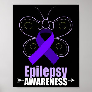 Butterfly Epilepsi Ribbon Epilepsy Disorder Awaren Poster