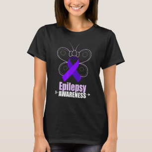 Butterfly Epilepsi Ribbon Epilepsy Disorder Awaren T Shirt
