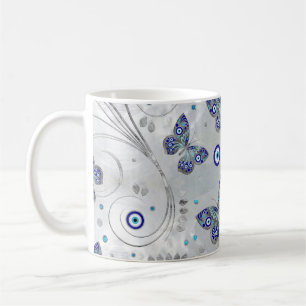 Butterfly Evil Öga Mönster på päron Kaffemugg
