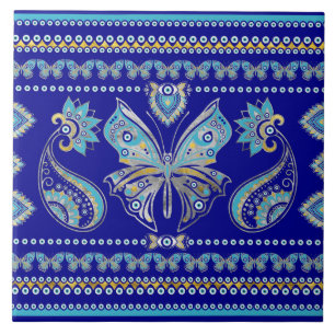 Butterfly Evil Öga Ornament Kakelplatta