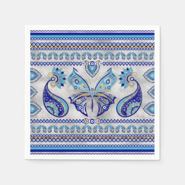 Butterfly Evil Öga Ornament Pappersservett (Framsidan)