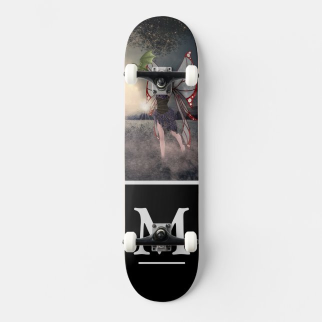 Butterfly Fairy and Dragon Mini Skateboard Bräda 18,5 Cm (Framsida)