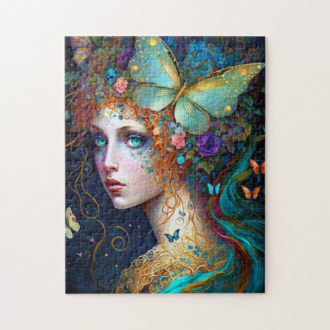 Butterfly Fairy Elf Dam Fantasy Art Pussel (Vertikal)