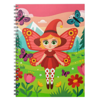 Butterfly Fairy Illustration in Whimsical Forest Anteckningsbok