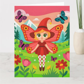 Butterfly Fairy Illustration in Whimsical Forest Kort