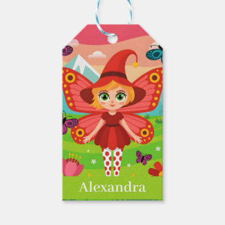 Butterfly Fairy Illustration in Whimsical Forest Presentetikett