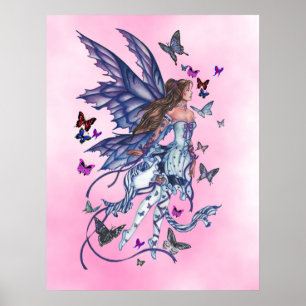 Butterfly Fairy in Rosa Poster
