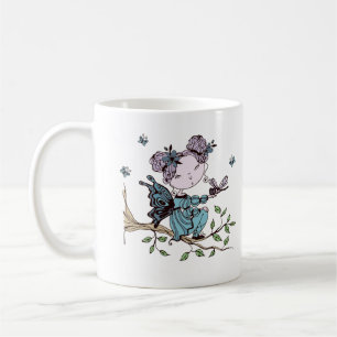 Butterfly Fairy på Träd Gren Kaffemugg