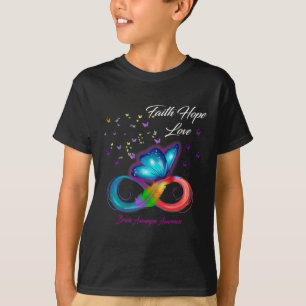 Butterfly Faith Hope Kärlek Brain Aneurysm Awarene T Shirt