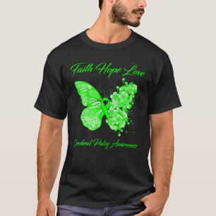 Butterfly Faith Hope Kärlek Cerebral Palsy Awarene T Shirt