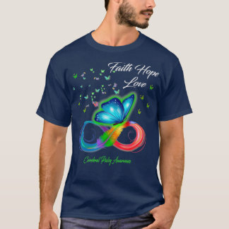 Butterfly Faith Hope Kärlek Cerebral Palsy T Shirt