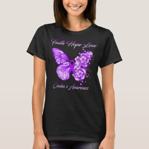 Butterfly Faith Hope Kärlek Crohn_s Awareness T Shirt