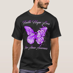 Butterfly Faith Hope Kärlek Elder Abuse Awareness T Shirt
