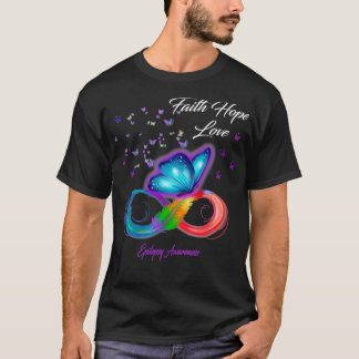 Butterfly Faith Hope Kärlek Epilepsy Awareness T Shirt