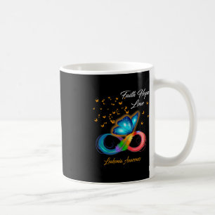 Butterfly Faith Hope Kärlek Leukemia Awareness Kaffemugg