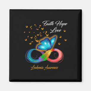 Butterfly Faith Hope Kärlek Leukemia Awareness Magnet