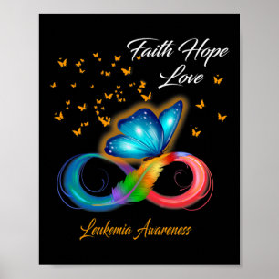 Butterfly Faith Hope Kärlek Leukemia Awareness Poster