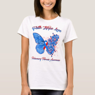 Butterfly Faith Hope Kärlek Pulmonary Fibrosis T Shirt