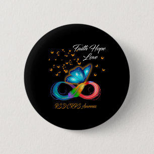 Butterfly Faith Hope Kärlek RSD CRPS Awareness Knapp