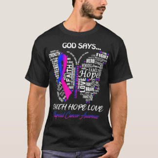 Butterfly Faith Hope Kärlek Thyroid Cancer Awarene T Shirt