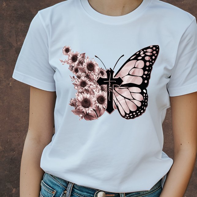 Butterfly Faith T-shirt | Christian T-shirt (Skapare uppladdad)